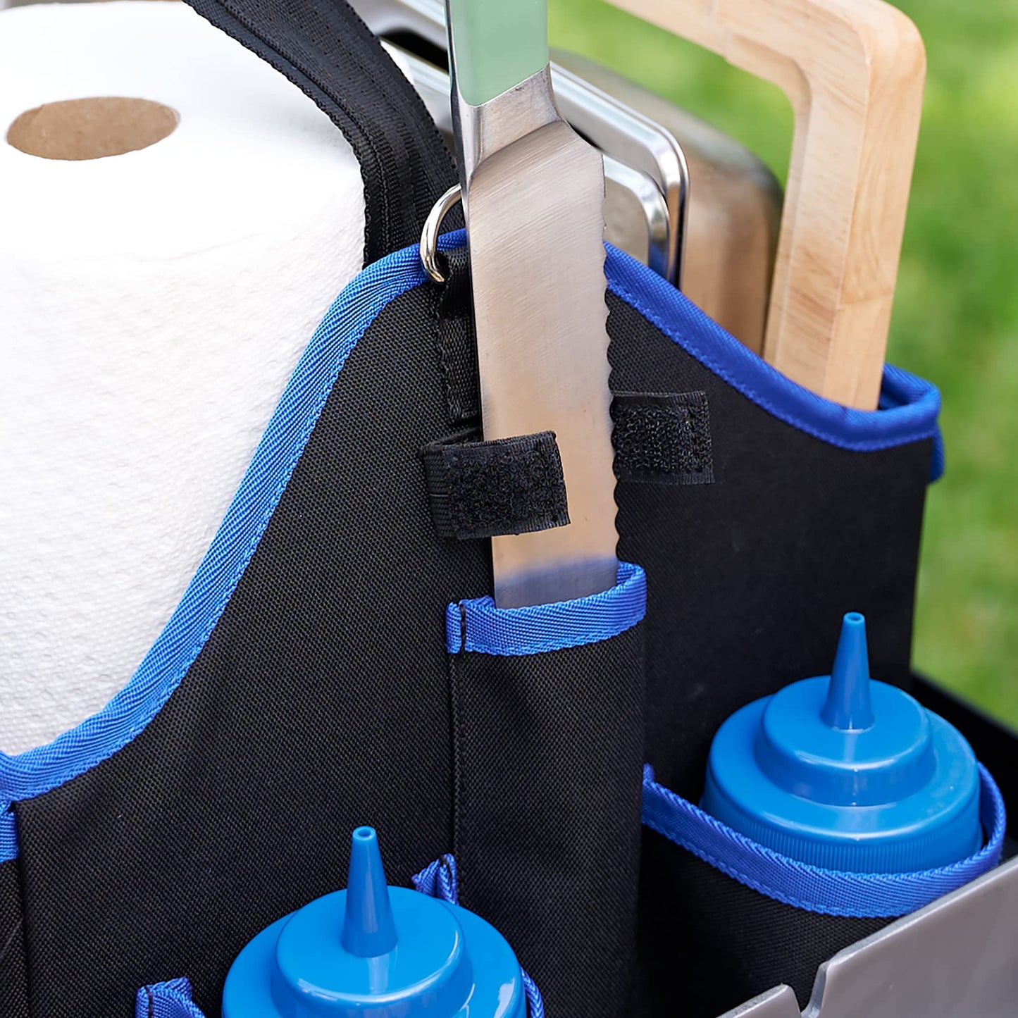 Mr. Bar-B-Q RAZOR Heavy-Duty BBQ Grill Tool Caddy and Griddle Accessory Organizer