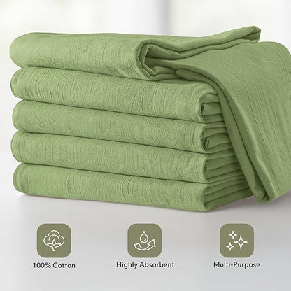 Utopia Kitchen Sage Green Flour Sack Towels 100% Cotton Tea Towels
