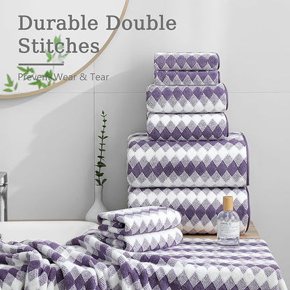 8 Piece Bathroom Towel Set |2 Oversized Bath Towels, 2 Hand Towels, 4