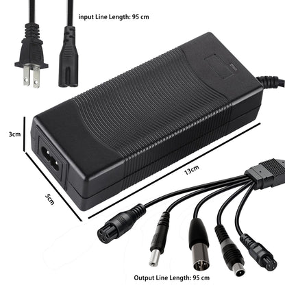 LHIBYOLO 42V 2A Electric Scooter Charger 5 in1 Plugs Universal,for 36V Electric Scooter Ebike Lithium Battery，for Jetson,Razor,Swagtron,Bird,Gotrax,Segway