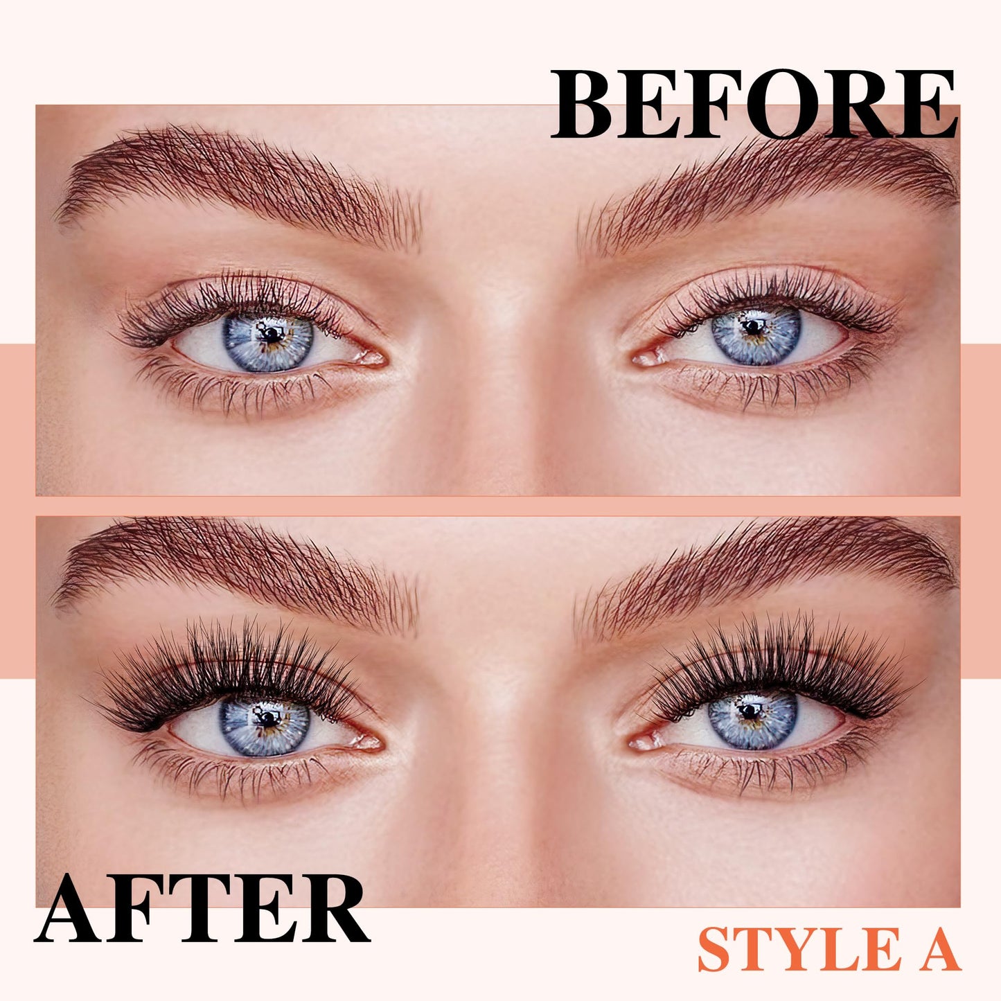 Mayhug Magnetic Eyelashes Natural Look Magnetic Lashes No Glue Magnetic Eyelashes without Eyeliner Clear Band Lashes Fluffy Lashes Extensions Magnetic Eyelashes with Applicator (2 Pairs)