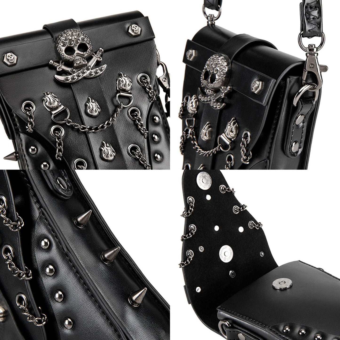 KOTORA Cute Gothic Steampunk Crossbody Bag Retro Small Shoulder Purse Phone Holder Renaissance Halloween Costume Accessory