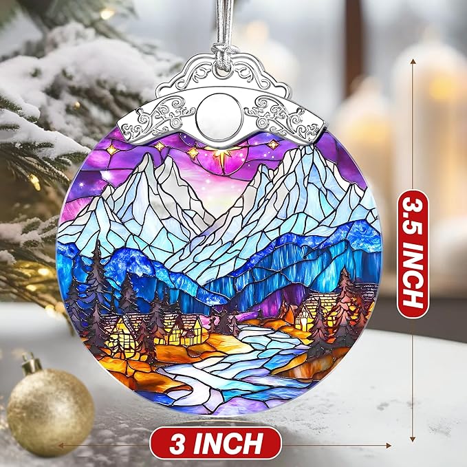 Night Court City of Star Light Ornament – Christmas Decoration & Christmas Ornament; Stained Glass Holiday Decoration (Holiday Present, Bauble Present, Gift Idea, Gift Exchange) | Heirloom Keepsakes