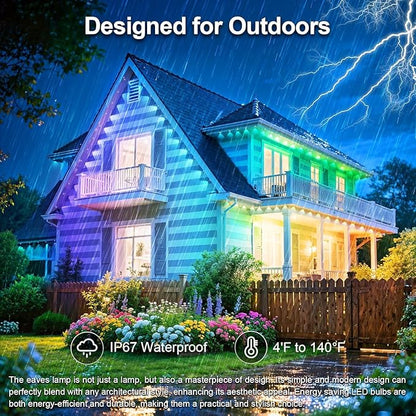 300Ft Permanent Outdoor Lights for House Waterproof, IP67 LED Eave Lights with App/Remote Control, Outdoor Permanent led Lighting for House Roof Decor,Christmas,Party,All Holiday and Daily