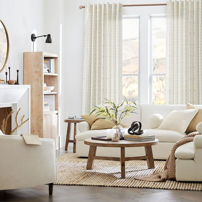 Farmhouse Curtains for Living Room 63 Inch Length,Modern Elegant Subdued Subtle Traditional Pattern Custom Window Livingroom Curtains Drapes 63 Inches Long 2 Panels