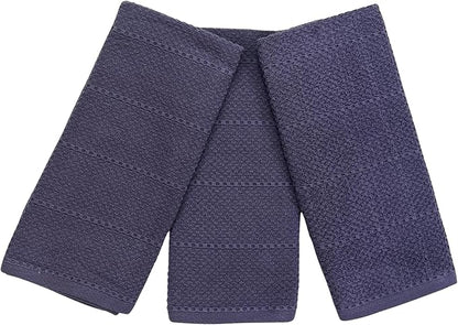 Eggplant Purple Kitchen Hand Dish Towels: Oversized 28" x 18", 100% Cotton