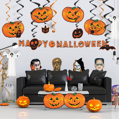 Beistle 6 Piece Paper Jack-O-Lantern Cut Outs, Halloween Party Decorations, Fall Décor, Made In USA Since 1900