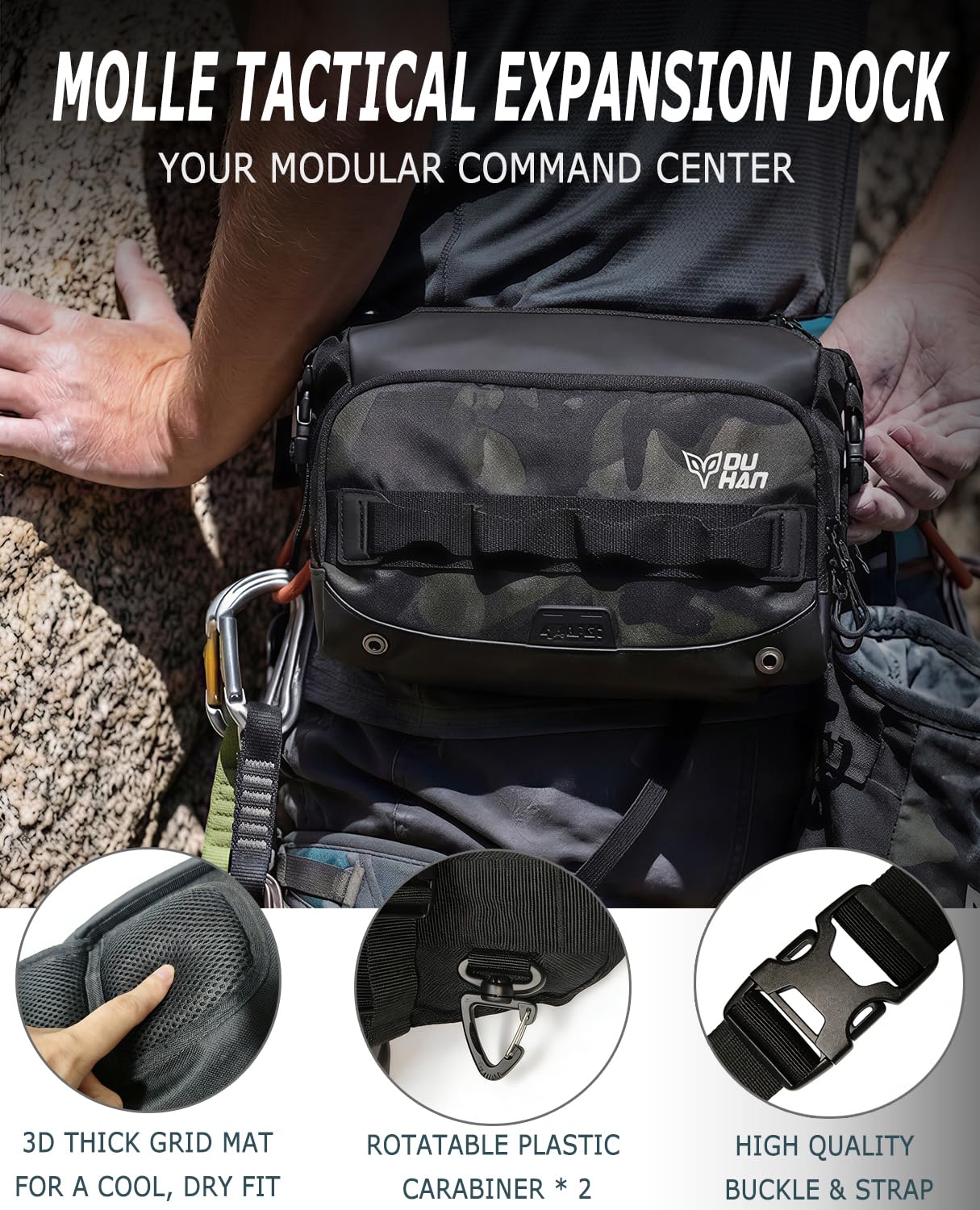 DUHAN Multi-Function Motorcycle Waist Bag – Waterproof Adjustable Leg & Tactical Pack 4-Way Wearable for Motorcycle, Hiking, Cycling, Outdoor Work