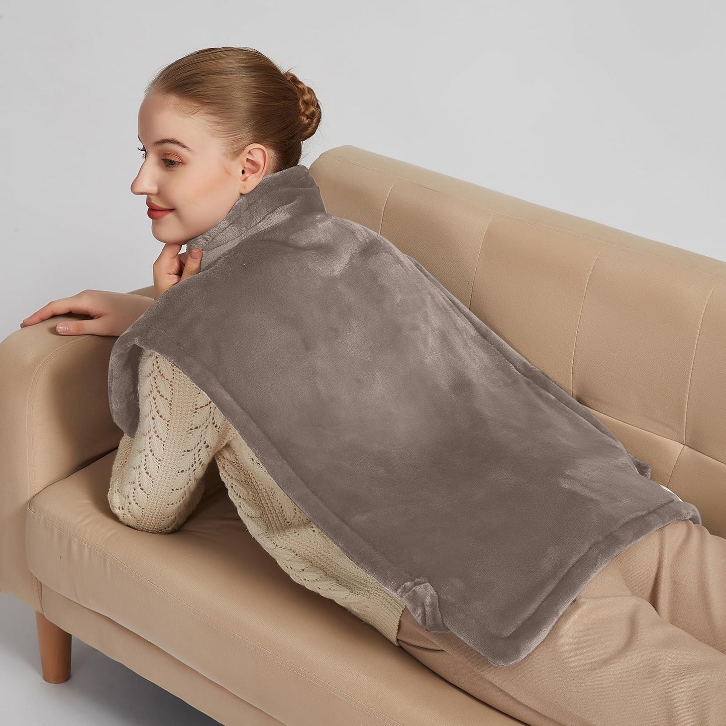 Ruqiji 17''x33'' XXXL King Size Heating Pad with 120 Minutes Auto Shut Off&6 Temperature Settings, Flannel Electric Heating Pad/Pain Relief for Back/Neck/Shoulders/Menstrual Pain/Leg Cramp (Dark Blue)