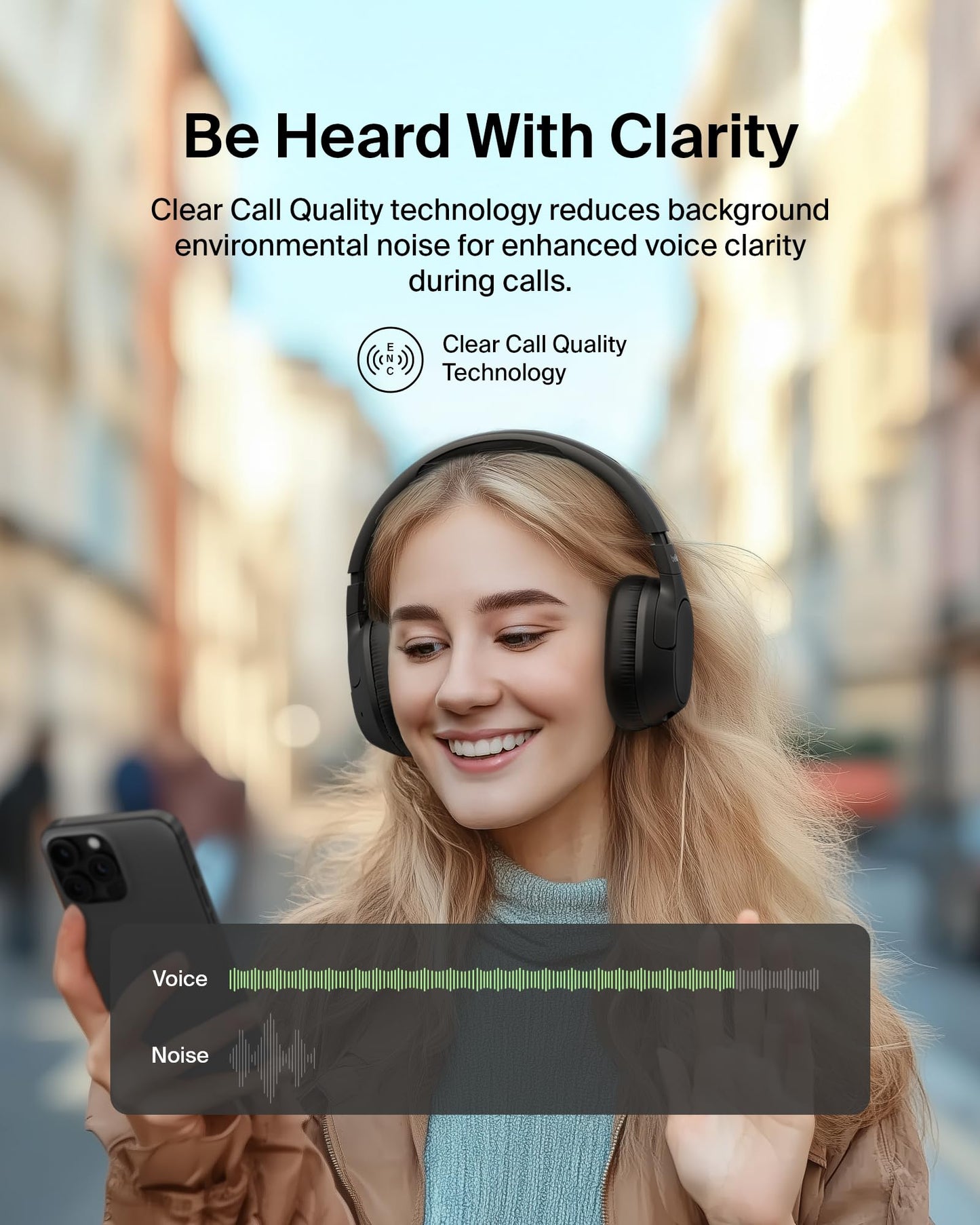 Belkin SoundForm Isolate Bluetooth Over-Ear Headphones - Hybrid Active Noise Cancelling Headphones - Wireless w/ 60H Playtime, Fast Charging & CloudCushion Ear Cups for Travel, Home, or Office - Black