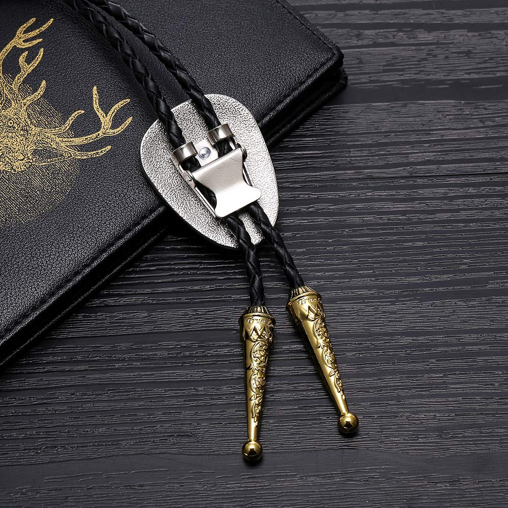 HUABOLA CALYN Bolo Tie for Men American Western Cowboy Golden Flying Eagle Bolo tie