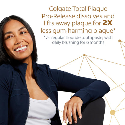 Colgate Total Plaque Pro Release Whitening Toothpaste, 2 Pack, 3.0 Oz Tubes