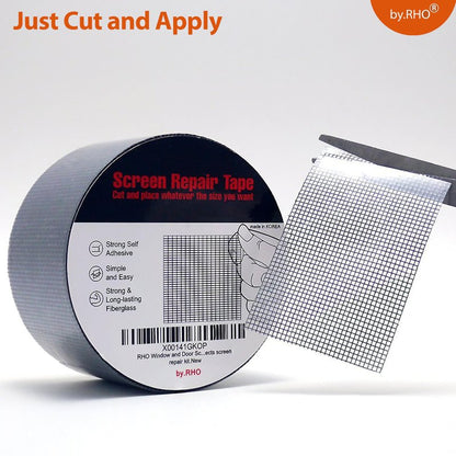 by.RHO Window Screen Repair Kit Tape. Black XL(15FT). 3-Layer Strong Adhesive & Waterproof Fiberglass Covering Wire mesh Repair for Window Screen and Screen Door tears Holes Screen Repair kit