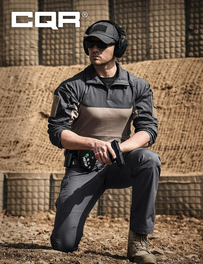 CQR Men's Tactical Pants, Water Resistant Ripstop Cargo Pants, Lightweight EDC Work Hiking Pants, Outdoor Apparel, Raider Mag Pocket Charcoal, 34W x 32L