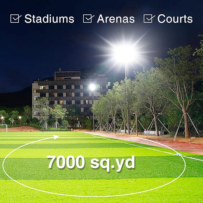 STASUN 600W 90000LM LED Flood Stadium Light with Photocell, 100-277V Dusk to Dawn Outdoor Lighting, 5000K Daylight, IP67 Waterproof, ETL Certified for Sport Courts Arena Parking Lot