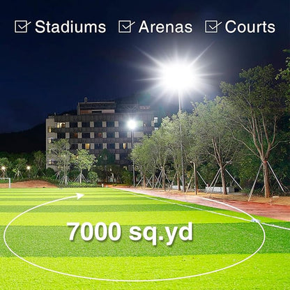 STASUN 600W 90000LM LED Flood Stadium Light with Photocell, 100-277V Dusk to Dawn Outdoor Lighting, 5000K Daylight, IP67 Waterproof, ETL Certified for Sport Courts Arena Parking Lot