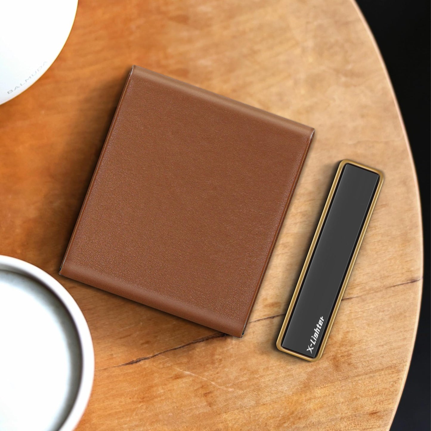 X-LIGHTER Cigarette Case with Lighter for 84MM King Size, Smell Proof, Ultra Slim, Leather Cigarette Holder Case for Men, Business