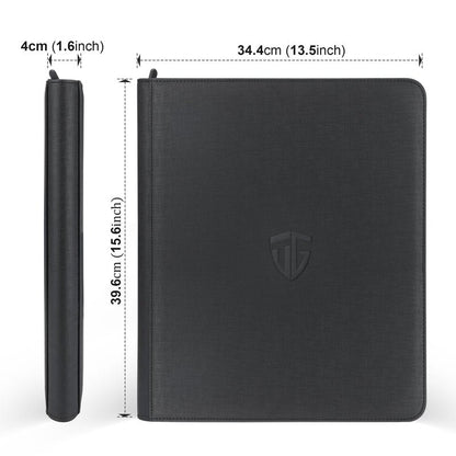 TCGUARD Toploader Binder,Holds 216 Toploaders,9 Pocket Top Loader Binder with Sleeves for 3"x4" Rigid Toploaders Hard Cases,Top loader Binders for TCG, MTG Card Binder, Trading Cards Binder(Black)