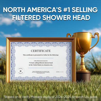 Cobbe Filtered Shower Head with Handheld, 6 Spray Modes, Water Softener Filters - Remove Chlorine, Reduce Dry Skin - Brushed Nickel