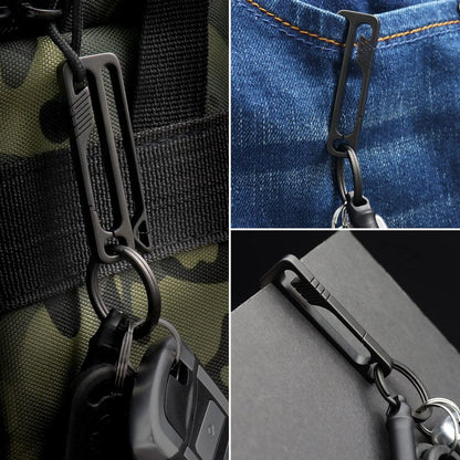 PJYTAC Black Titanium Belt Key Holder Heavy Duty Quick Release Keychain Clip with Titanium Key Ring for Men and Women