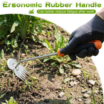 Garden Tools,Weeder Tool,Portable Weeding Tool,Garden weed pulling tool,Adopt Anti Slip Handle,Conforms to Ergonomic Curves,Weed puller tool Suitable for Farm Planting,Gardening(Black Orange Handle)