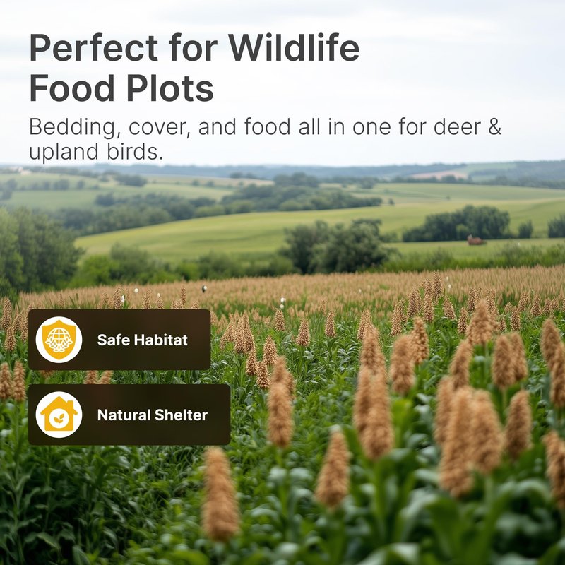 Hit List Seed® Grain Sorghum Food Plot Seeds for Deer [Annual Mix] - Deer Food Plot Seed - Sorghum Seeds for Planting - Deer Plot Seed Mix - 100% Grain Sorghum - Summer & Spring Planting - 5 lbs