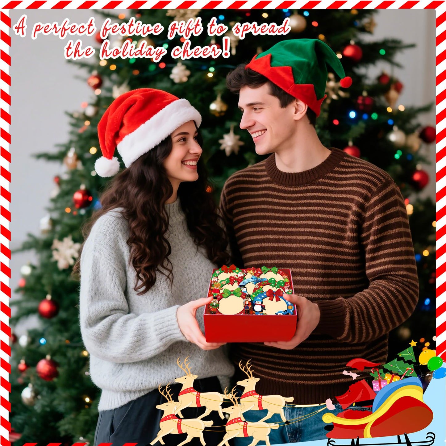 Yalikop 16 Pcs Christmas Photo Frame Ornaments Wooden Nutcrackers Santa Snowman Snowflake Picture Frame Tree Decoration DIY Photo Keepsakes for Xmas Party Decorations Winter (Cute)