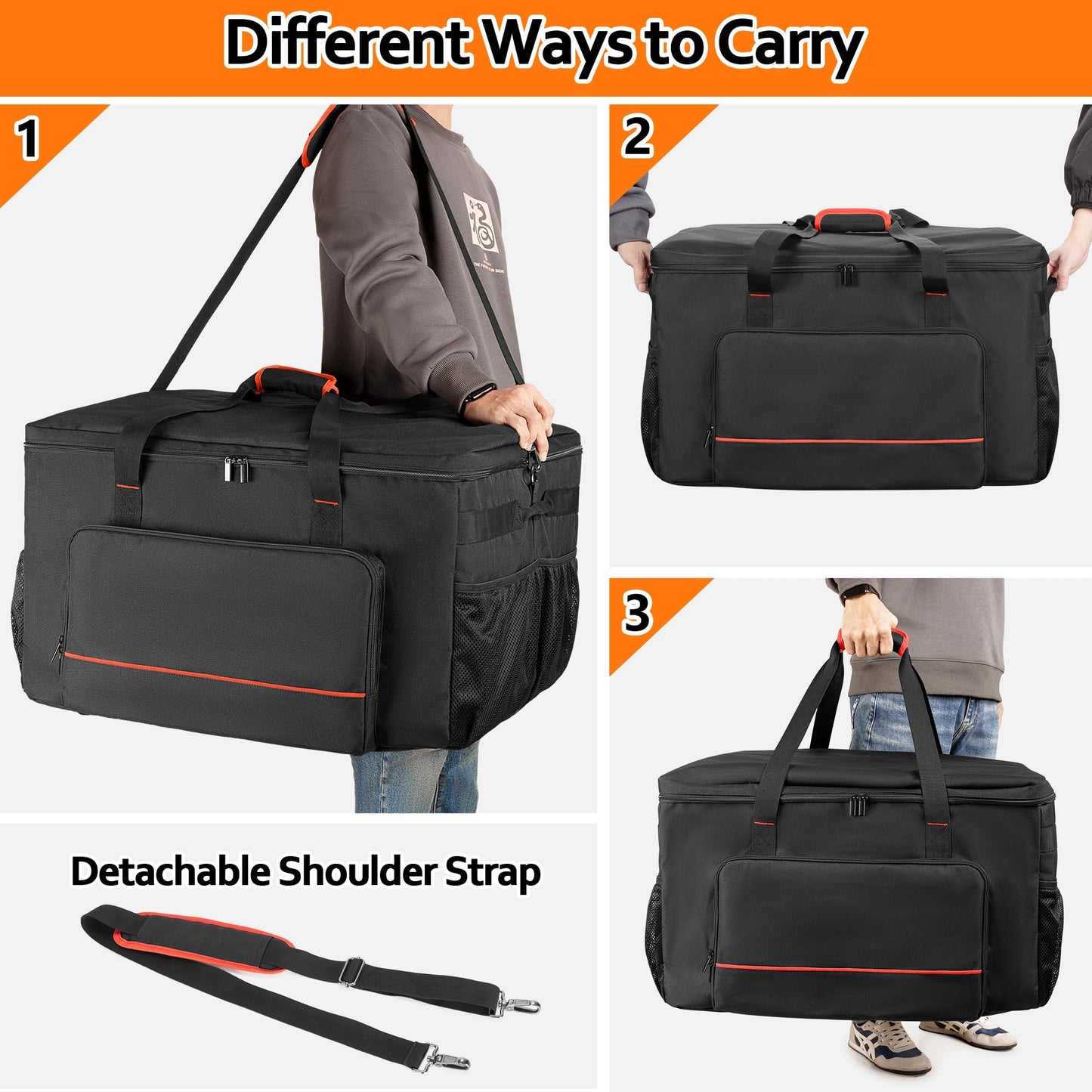 HODRANT Grill Carry Bag Compatible with Ninja OG951 OG850 Woodfire Pro XL Outdoor Grill & Smoker, Grill Cover with Multi Pockets for Grill Accessories Storage, Bag Only