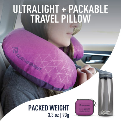 Sea to Summit Aeros Premium Traveller Inflatable Neck Pillow, Navy Blue