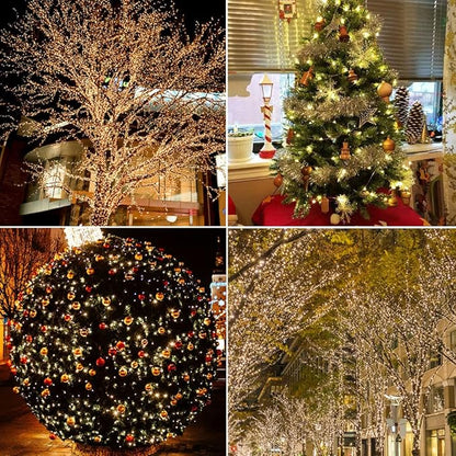 66Ft Warm White Plug in Fairy Lights 200 LED Waterproof Copper Wire String Lights Twinkle Lights with Remote for Christmas Tree Bedroom, Porch, Patio, Garden Wedding Party