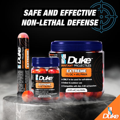 Duke 68 Cal Pepper Ball Projectiles (4% PAVA + 1% CS), 7 Count - Extreme Irritant Projectiles, Non Lethal Pepper Gun Balls for Self Defense Weapons, Professional-Grade, Weight: 3.3g