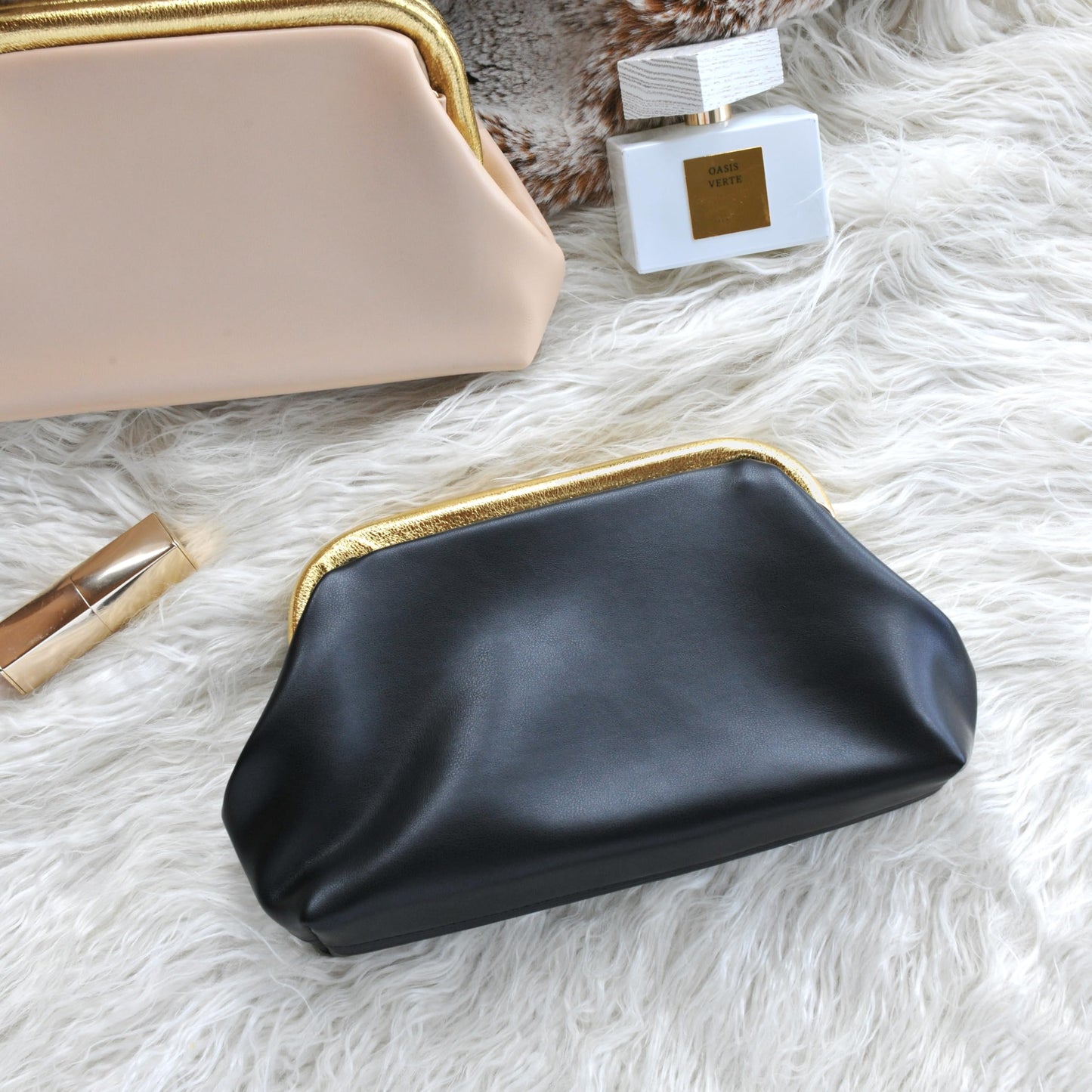 Women's Evening Clutch Purse with Detachable Chain Strap Soft Faux Leather Shoulder Bag for Evening Party,Wedding,Night Out (Black)