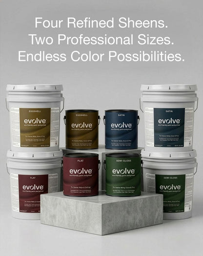 EVOLVE Interior Paint & Primer, Satin (Silver Surf), 1 Gallon – Available in 50+ Colors, One-Coat Coverage, Excellent Hide, Low VOC, Low Odor, Washable Interior Paint