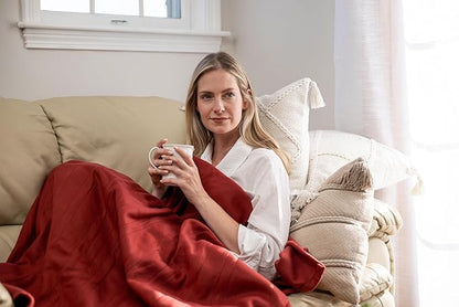 BLACK+DECKER Heated Blanket Electric Throw, Fleece Electric Blanket, Heating Blanket with 4 Heating Levels, 3H Timer, Auto Shutoff, Fast Heating (50x60 inches, Mushroom)