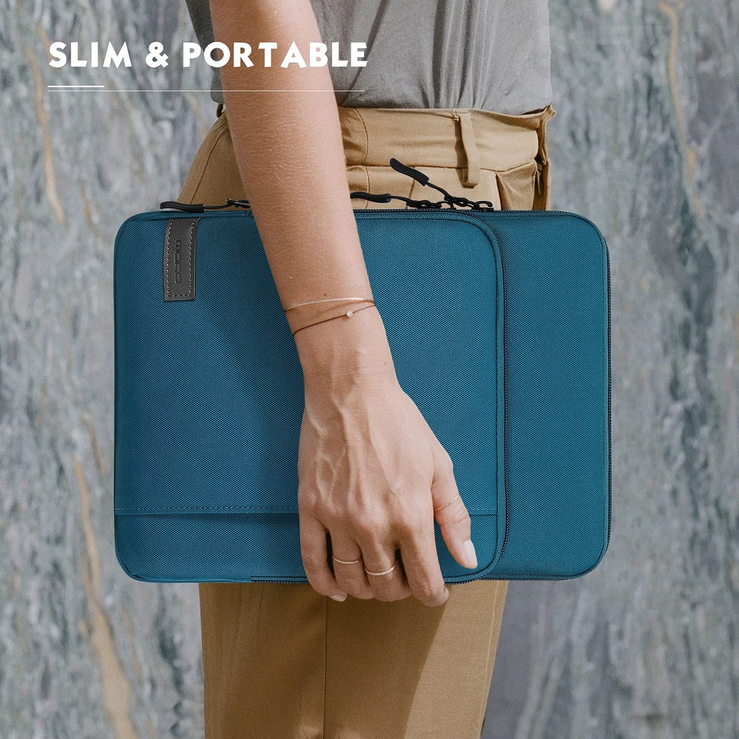 MoKo Laptop Sleeve Bag for 13.3-14 Inch, Notebook Carrying Case with Pocket Fits New MacBook Pro M3/M2 14" /13" M2/M1 Pro/M1 Max 14.2 2023-2021/Air 13.6" M2 2022, Surface Pro 9/8 13", Peacock Blue