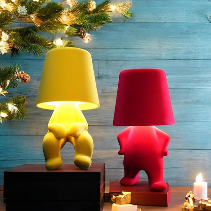 Modern Creative Design Table Lamp for Youth: Rechargeable Cute Light for Kids Child Teen -Bedside Lamps for Nightstand- Gift for Birthday Christmas Halloween Easter， 3-Color Dimmable.