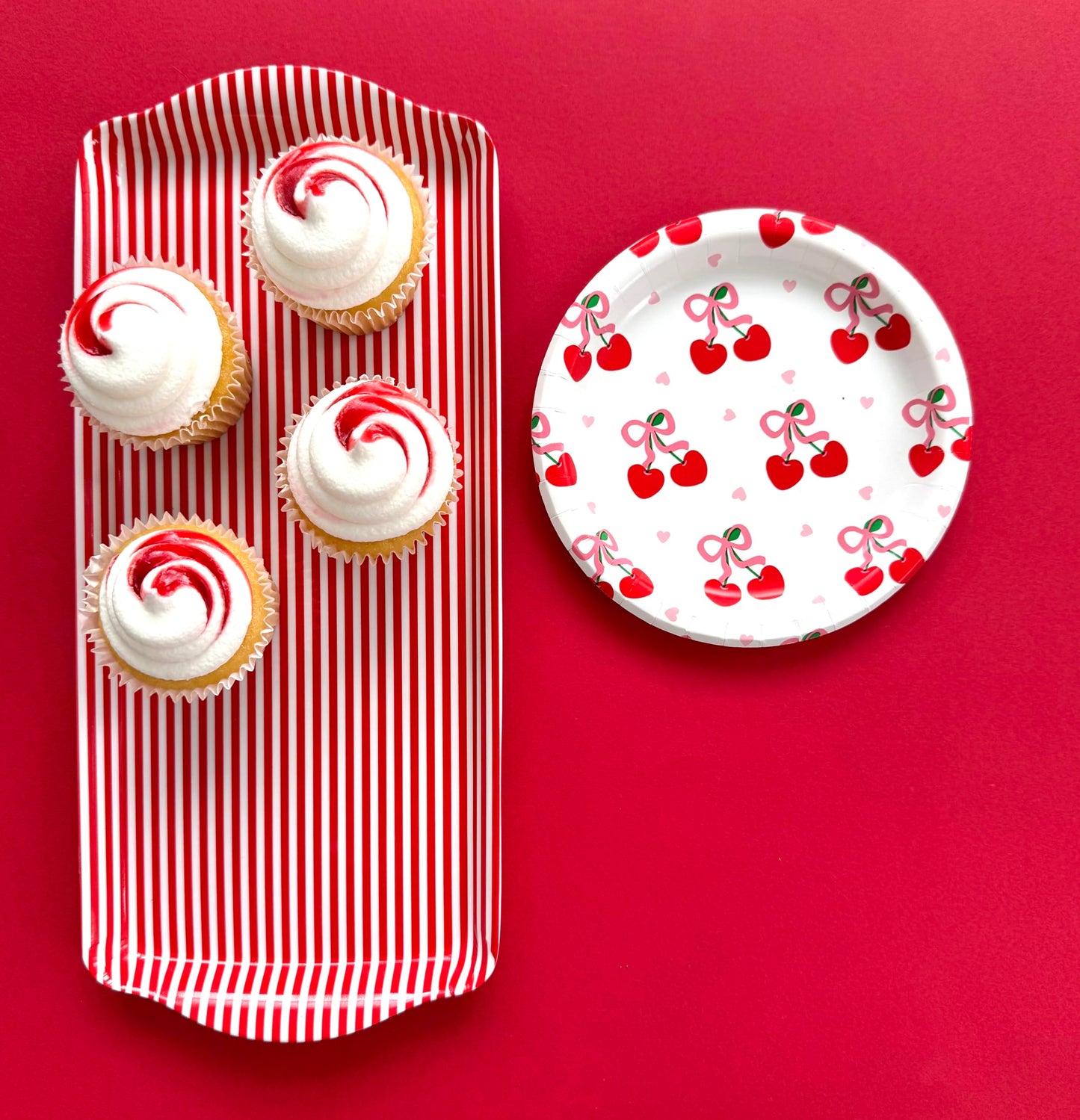 Sprinkles & Confetti Red Stripe Melamine Cookie Tray BPA-Free, Break-Resistant, Lightweight Platter for Cookies, Desserts & Snacks - Perfect for 4th of July Parties, BBQs & Picnics