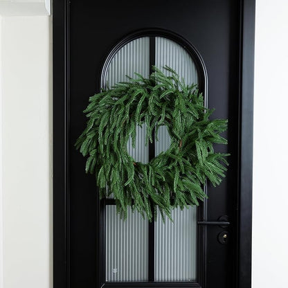 9FT Norfolk Pine Garland Realistic - Thick Deluxe Faux Christmas Greenery Garland Artificial Green Winter Pine Garlands for Mantle Staircase Table Indoor Outdoor Xmas Holiday Decoration