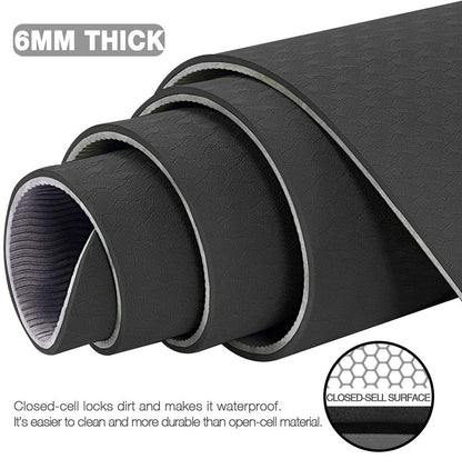 UMINEUX Large Yoga Mat for Men and Women 1/4 & 2/5 Inch Extra Thick TPE Fitness Mat for Home Gym Workout, Non-Slip, Eco Friendly Exercise Mat for Yoga, Pilates, Stretching, Meditation
