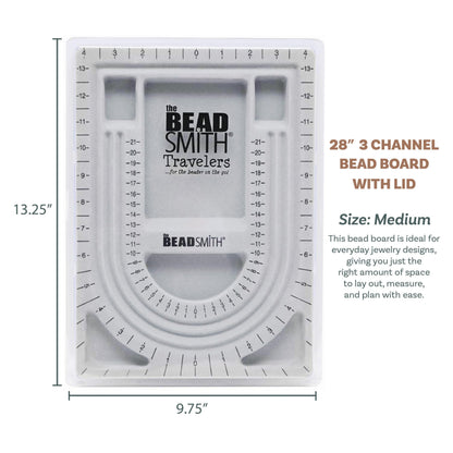 The Beadsmith Bead Board with Cover, Grey Flocked