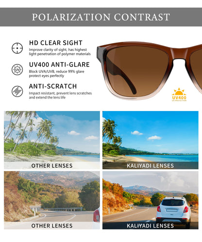 KALIYADI Womens-Sunglasses Polarized Sunglasses-Womens Trendy: Retro Sun Glasses with UV Protection for Travel Driving