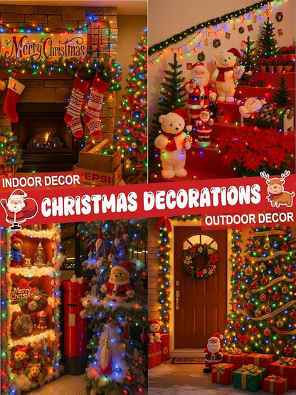 Upgraded 250 LED C6 Connectable Christmas String Lights Multicolor, 82FT Waterproof Christmas Twinkle Light Outdoor, Plug in Fairy Lights Indoor with 13 Modes & Timer for Christmas Tree Decorations