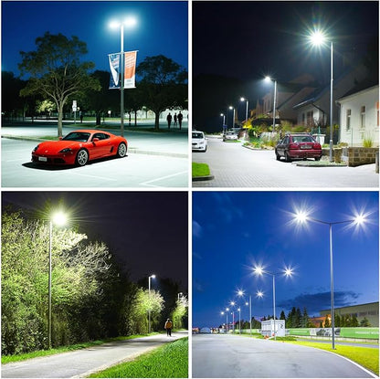 BBESTLED 480V 400W 320W 240W LED Parking lot Light with Dusk to Dawn Photocell, Pole Mount 56000LM IP65 5000K 277-480VAC Input, 400 Watt LED Flood Light, Outdoor Commercial Parking Shoebox Lights