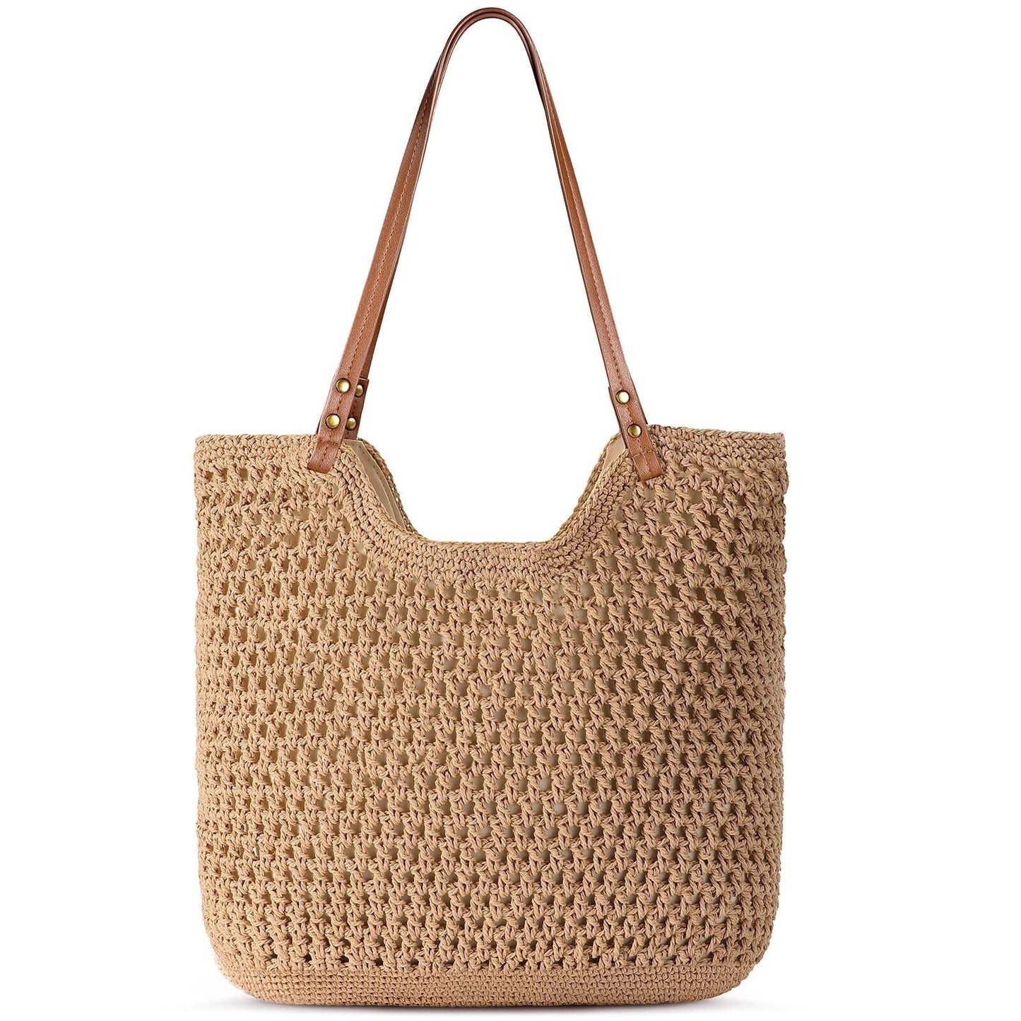 Pleneal Crochet Beach Bags for Women, Summer Beach Tote Bag, Soft Woven Shoulder Bags for Vacation