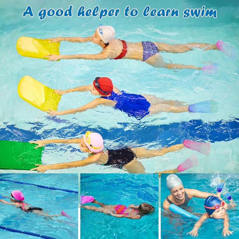Kids Swim Training Fins - Gintenco Silicone Swim Flippers for Lap Swimming | Travel Size with Mesh Bag