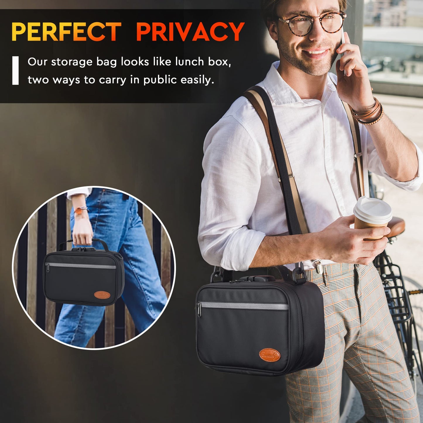 BOYISTARG Large Smell Proof Bag with 8 Small Items, Portable Smell Proof Storage Case with Combination Lock For Home and Travel, Black