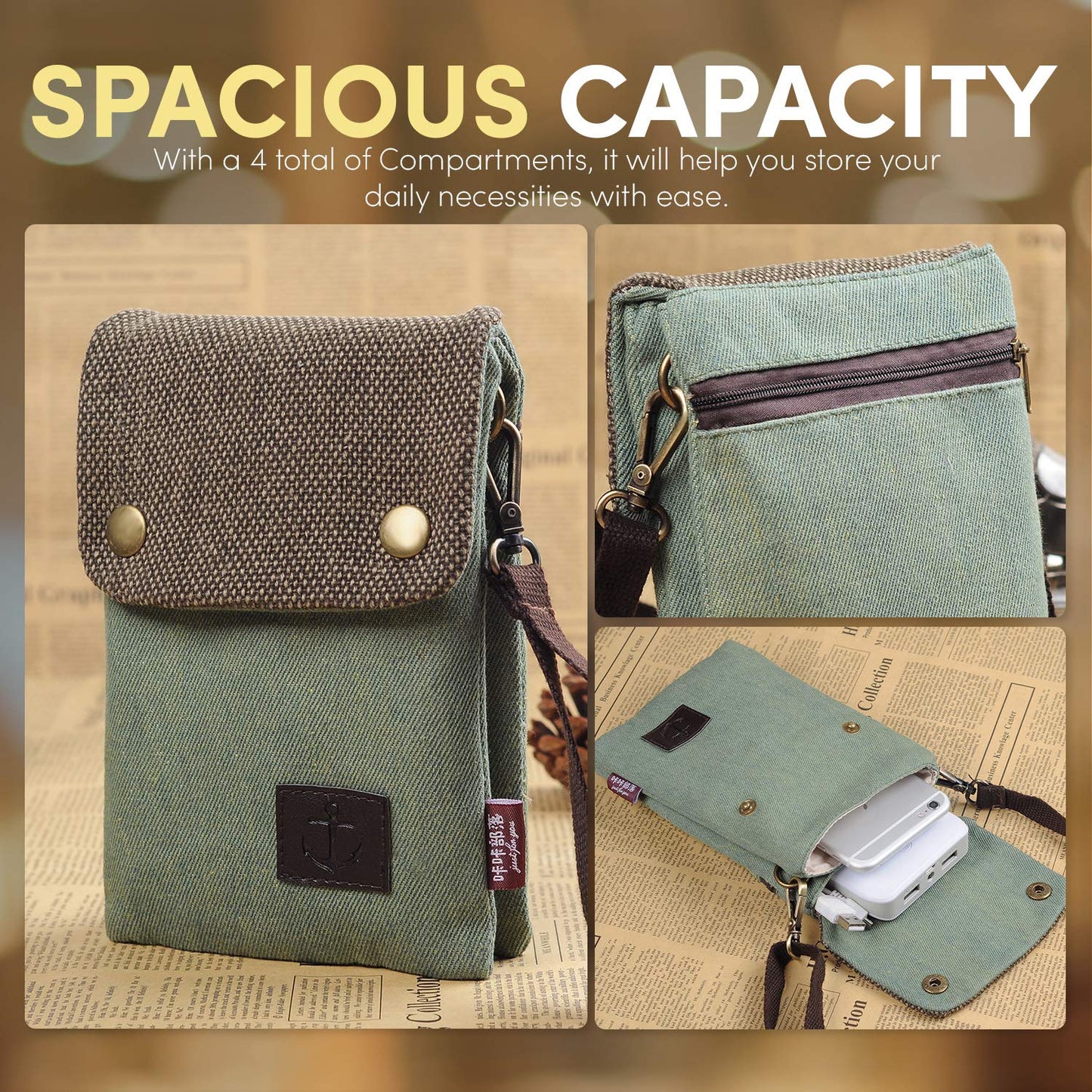 katloo Small Crossbody Cellphone Purse Bag With Shoulder Strap, Travel Pouch Women Passport Phone Holder Wristlet Wallet