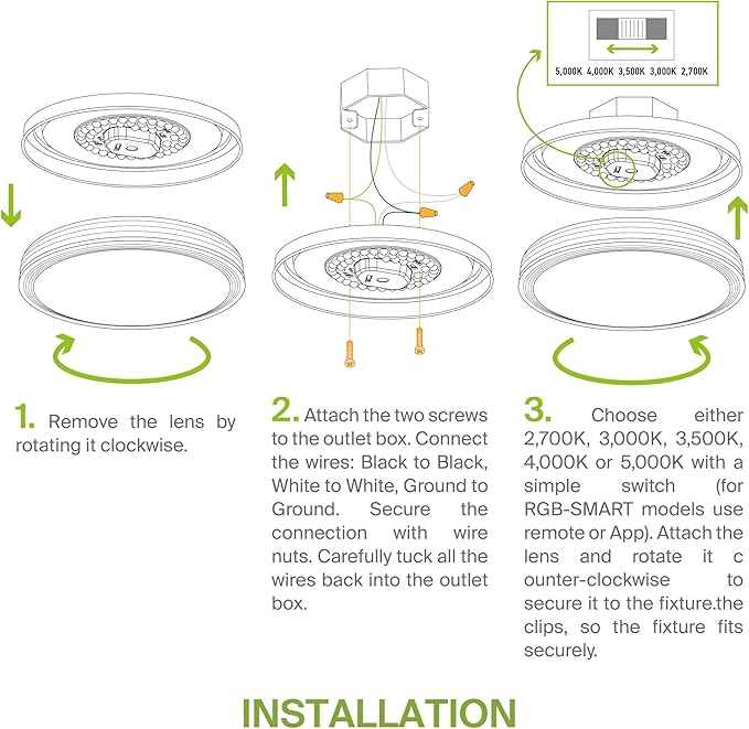 ASD 14 Inch LED Flush Mount Ceiling Light Fixture for Bedroom, 24W 1534LM 5CCT 2700K-5000K, Triac Dimmable Lights, Dining, Living Room, Kitchen Lamps, Modern Home Lighting Fixtures, Nickel, ETL
