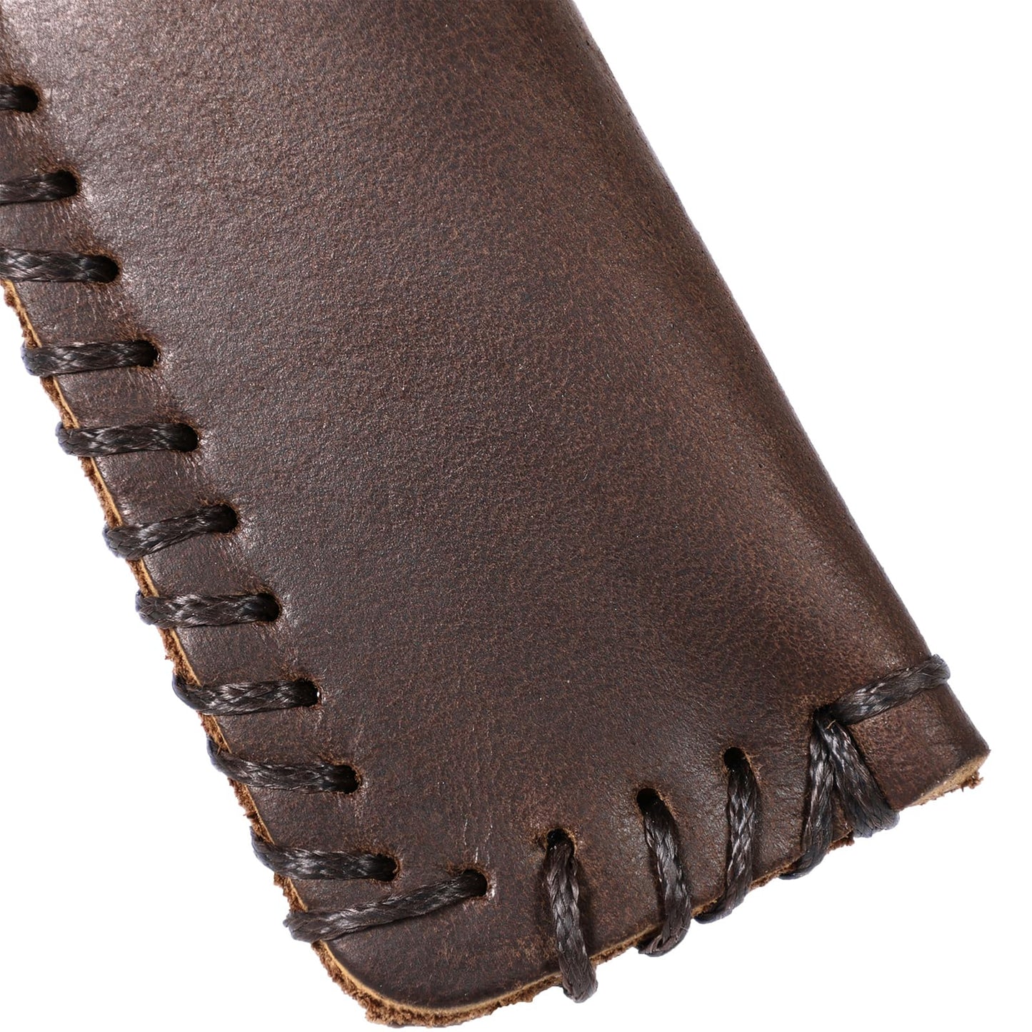 Handmade Genuine Leather Double Pen Case Fountain Pen Sleeve Holder Pouch Cover Vintage (Coffee)