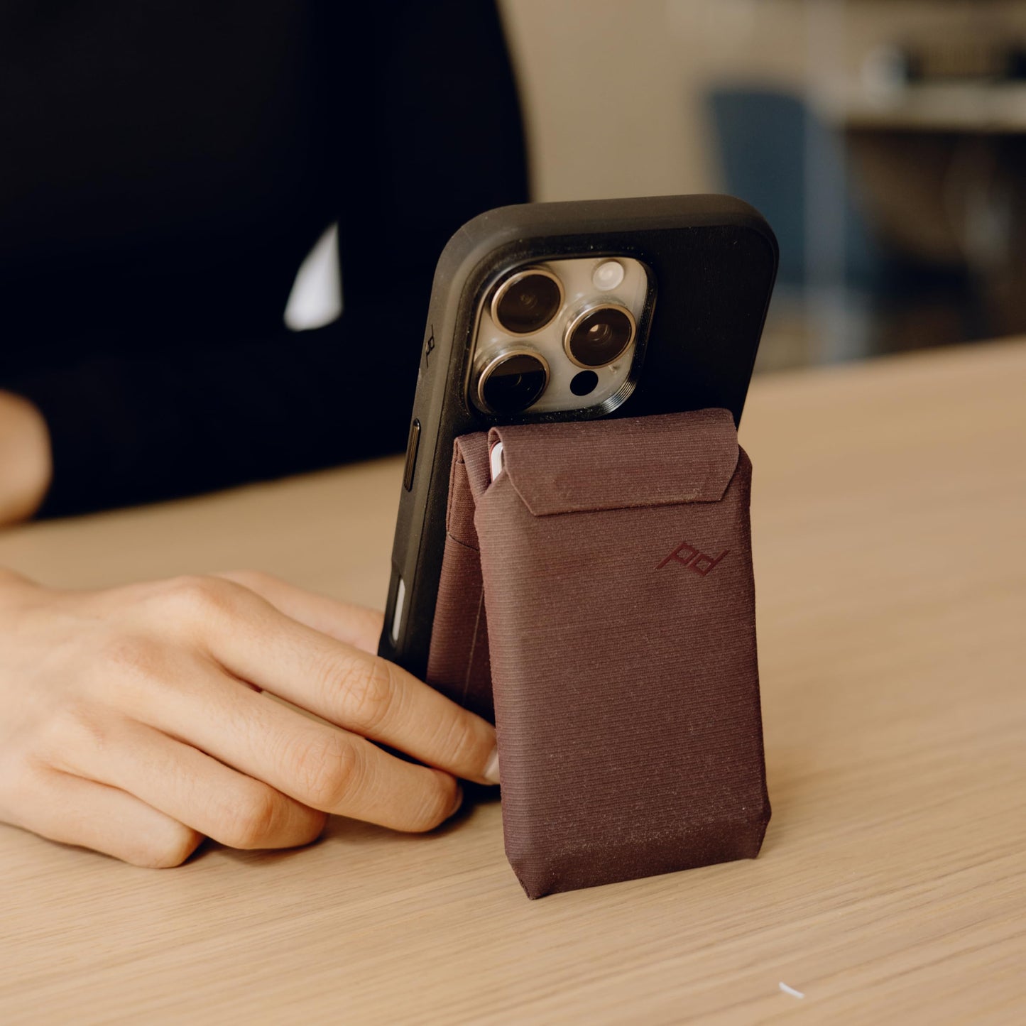 Peak Design Mobile Stand Wallet, Eclipse, Slim Profile, On-Demand Stand, Weatherproof Nylon Fabric, Connects to Mobile Cases, MagSafe Compatible, for iPhone, Samsung and Google Phones